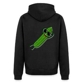 Gurke Sonnenbrille Gurken - Unisex Premium Bio Zip Hoodie - Schwarz - Hinten - Nico (187cm)