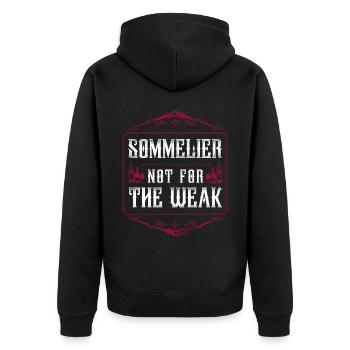 Sommelier Wine Drinking Tasting - Unisex Premium Bio Zip Hoodie - Schwarz - Hinten - Nico (187cm)