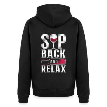 Dégustation de vin de sommelier - Veste à capuche bio Premium Unisexe - noir - Dos - Nico (187cm)
