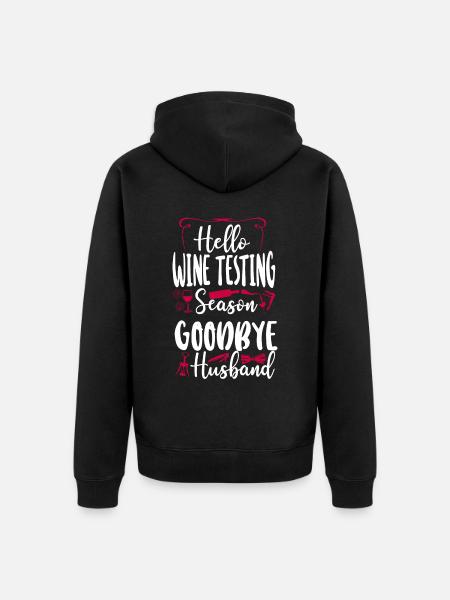 Sommelier Wine Drinking Tasting - Unisex Premium Organic Zip Hoodie - black