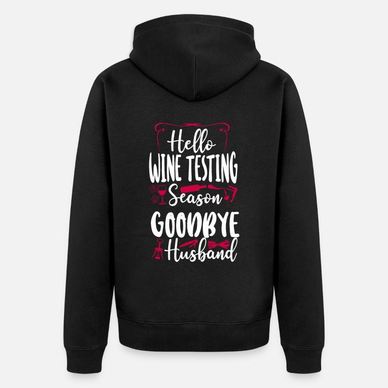 Sommelier Wine Drinking Tasting - Unisex Premium Bio Zip Hoodie - Schwarz