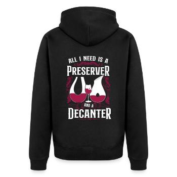 Dégustation de vin de sommelier - Veste à capuche bio Premium Unisexe - noir - Dos - Nico (187cm)