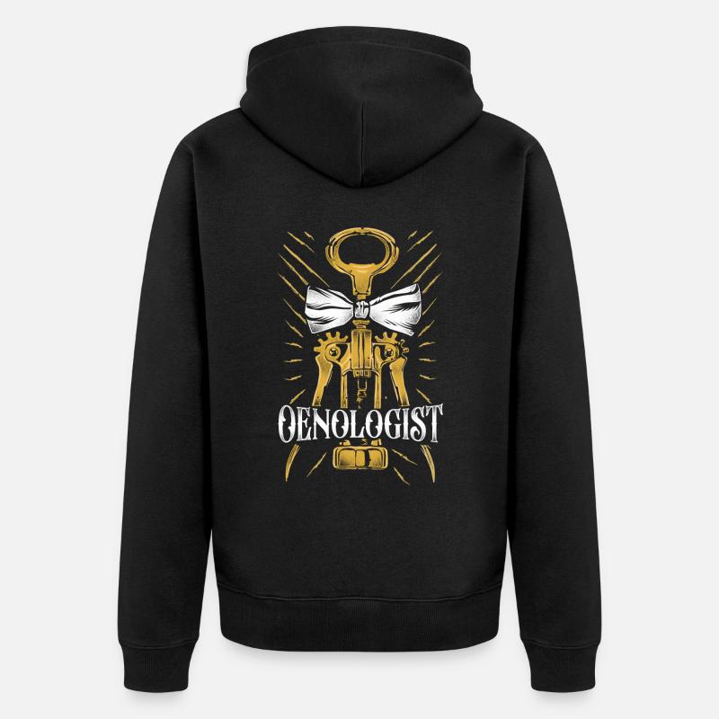 Sommelier Wine Drinking Tasting - Unisex Premium Bio Zip Hoodie - Schwarz
