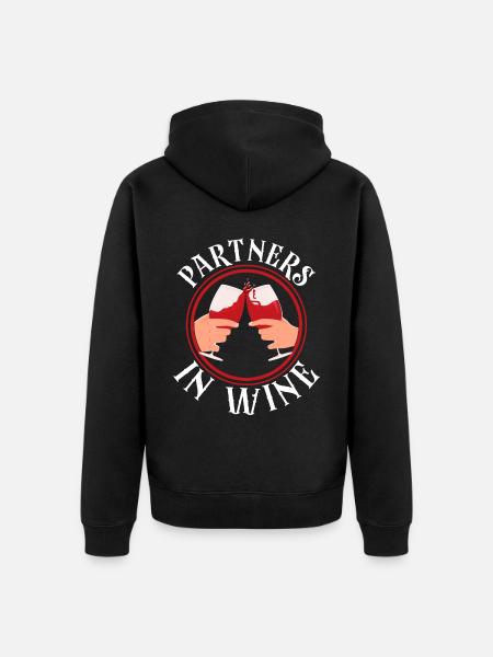 Sommelier Wine Drinking Tasting - Unisex Premium Organic Zip Hoodie - black