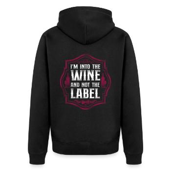 Sommelier Wine Drinking Tasting - Unisex Premium Bio Zip Hoodie - Schwarz - Hinten - Nico (187cm)