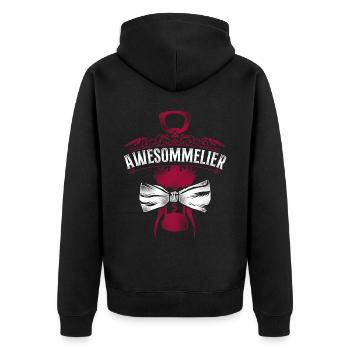 Dégustation de vin de sommelier - Veste à capuche bio Premium Unisexe - noir - Dos - Nico (187cm)