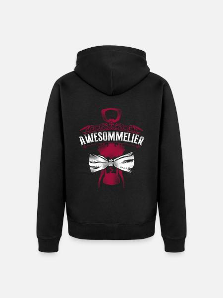 Sommelier Wine Drinking Tasting - Unisex Premium Organic Zip Hoodie - black
