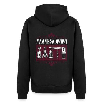 Sommelier Wine Drinking Tasting - Unisex Premium Bio Zip Hoodie - Schwarz - Hinten - Nico (187cm)