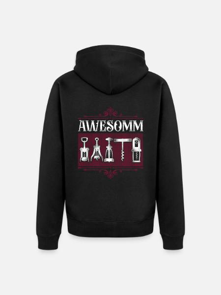 Sommelier Wine Drinking Tasting - Unisex Premium Organic Zip Hoodie - black