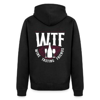 Sommelier Wine Drinking Tasting - Unisex Premium Bio Zip Hoodie - Schwarz - Hinten - Nico (187cm)
