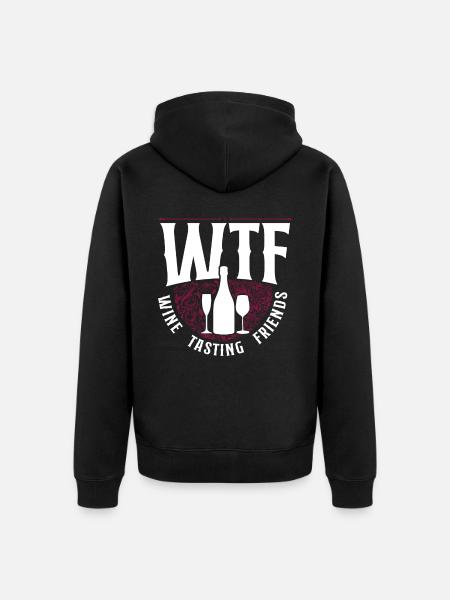 Sommelier Wine Drinking Tasting - Unisex Premium Organic Zip Hoodie - black