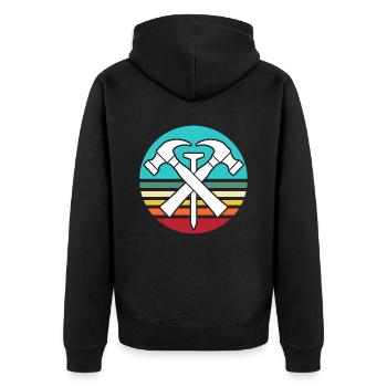Roofing motif roofing ceilings - Unisex Premium Organic Zip Hoodie - black - Back - Nico (187cm)