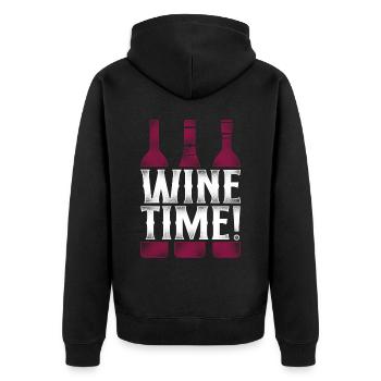Sommelier Wine Drinking Tasting - Unisex Premium Bio Zip Hoodie - Schwarz - Hinten - Nico (187cm)