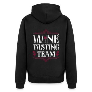 Sommelier Wine Drinking Tasting - Unisex Premium Bio Zip Hoodie - Schwarz - Hinten - Nico (187cm)