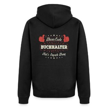 Dieser Coole Buchhalter Geschenk Kollegen Spruch - Unisex Premium Bio Zip Hoodie - Schwarz - Hinten - Nico (187cm)