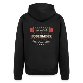 Dieser Coole Bodenleger Geschenk Kollegen Spruch - Unisex Premium Bio Zip Hoodie - Schwarz - Hinten - Nico (187cm)