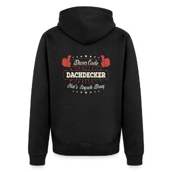 Dieser Coole Dachdecker Geschenk Kollegen Spruch - Unisex Premium Bio Zip Hoodie - Schwarz - Hinten - Nico (187cm)