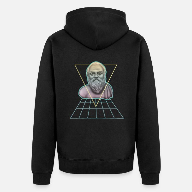 Socrate Philosophe grec moderne - Veste à capuche bio Premium Unisexe - noir