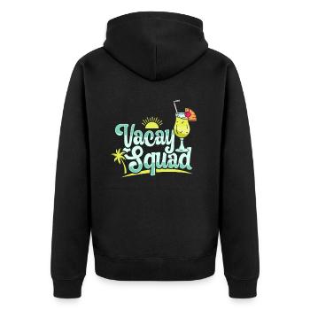 Sommer Urlaubs Trip Familie & Freunde Vacay Squad - Unisex Premium Bio Zip Hoodie - Schwarz - Hinten - Nico (187cm)
