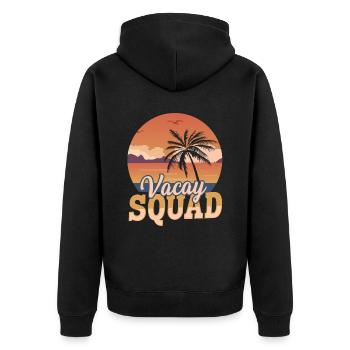Sommer Urlaubs Trip Familie & Freunde Vacay Squad - Unisex Premium Bio Zip Hoodie - Schwarz - Hinten - Nico (187cm)