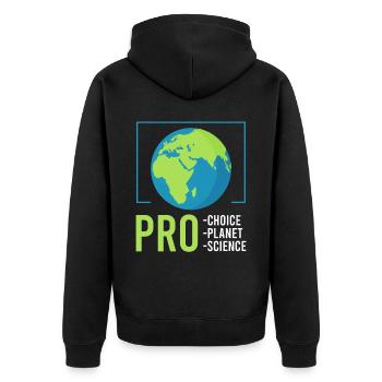 Climate Change Pro Planet Pro Choice Earth day - Unisex Premium Bio Zip Hoodie - Schwarz - Hinten - Nico (187cm)