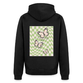 Papillons esthétiques pastel danois - Veste à capuche bio Premium Unisexe - noir - Dos - Nico (187cm)