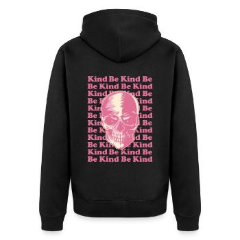 Danish Pastel Aesthetic Gothic Skull Goth Be - Unisex Premium Organic Zip Hoodie - black - Back - Nico (187cm)