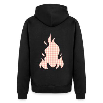 Feu de flamme esthétique pastel danois - Veste à capuche bio Premium Unisexe - noir - Dos - Nico (187cm)