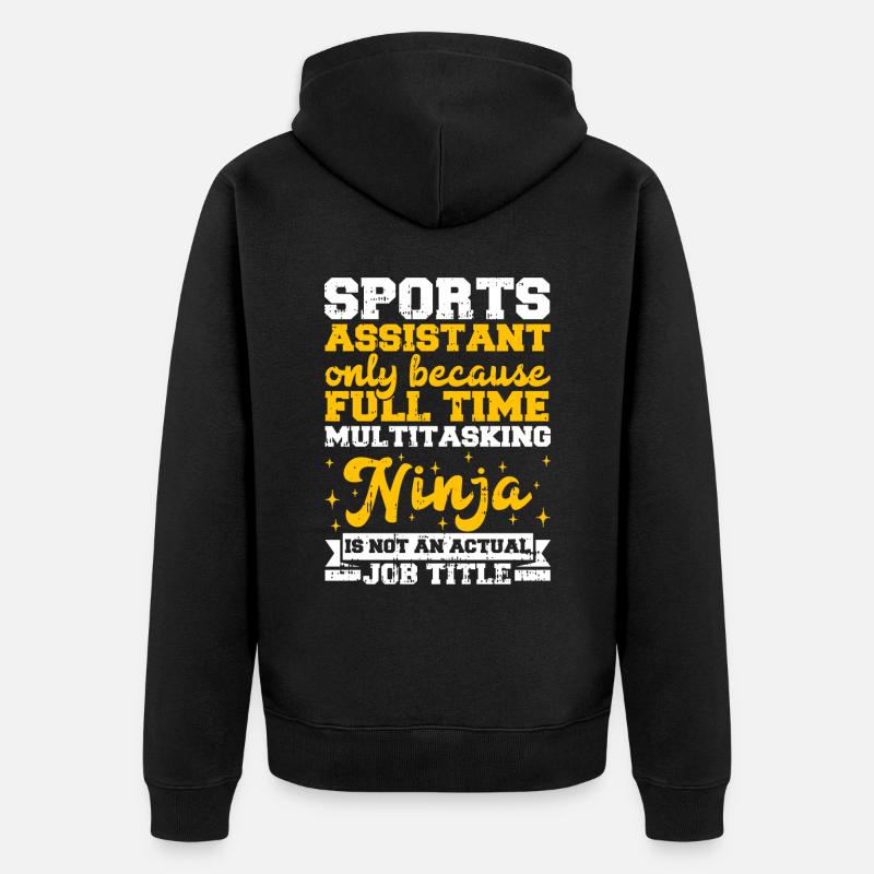 Sportassistent - Unisex Premium Bio Zip Hoodie - Schwarz