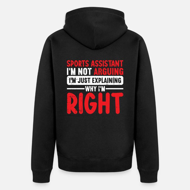 Sportassistent - Unisex Premium Bio Zip Hoodie - Schwarz