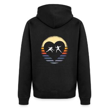Fencing Sword Fencing Duel Gift Idea - Unisex Premium Organic Zip Hoodie - black - Back - Nico (187cm)