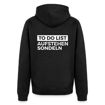 Sondeln Ausflug Sondengänger Geschenkidee - Unisex Premium Bio Zip Hoodie - Schwarz - Hinten - Nico (187cm)