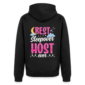 Best Overnight Host Ever Party - Unisex Premium Organic Zip Hoodie - black - Back - Nico (187cm)