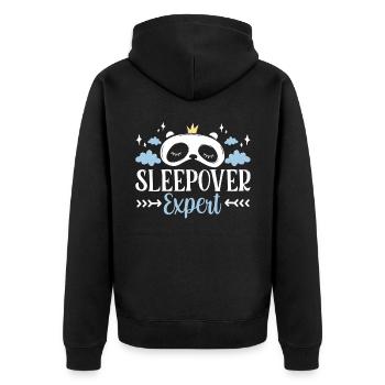 Expert for overnight stays sweet party overnight stay - Unisex Premium Organic Zip Hoodie - black - Back - Nico (187cm)