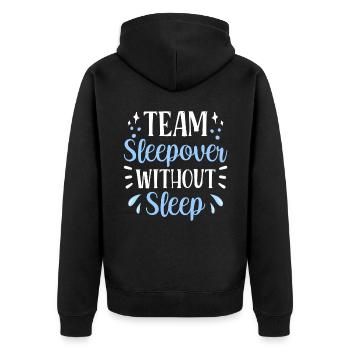 Soirée pyjama d’équipe sans sommeil Douce fête de nuit - Veste à capuche bio Premium Unisexe - noir - Dos - Nico (187cm)