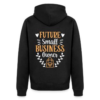Future Business Owner Entrepreneur Founder - Unisex Premium Organic Zip Hoodie - black - Back - Nico (187cm)