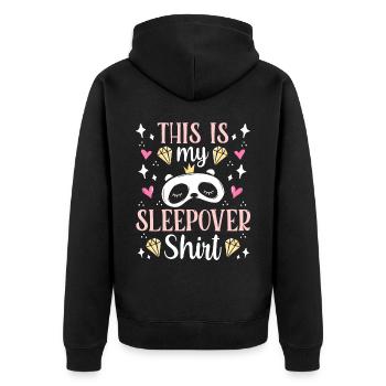 Das Ist Mein Sleepover Shirt Party Übernachten - Unisex Premium Bio Zip Hoodie - Schwarz - Hinten - Nico (187cm)