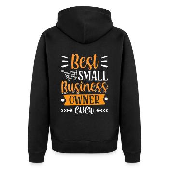 Best Small Business Owner ever Founder CEO - Unisex Premium Organic Zip Hoodie - black - Back - Nico (187cm)