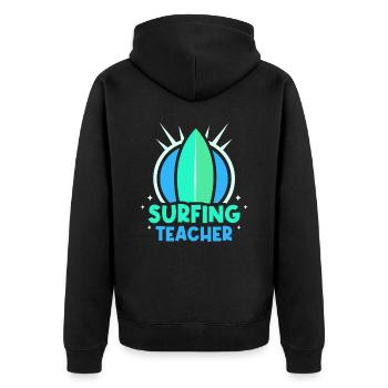 Surf Instructor Surfer Surfboard Surfing Surfing - Unisex Premium Organic Zip Hoodie - black - Back - Nico (187cm)