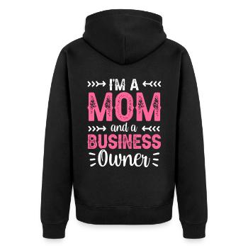 I am a mother and a business owner - Unisex Premium Organic Zip Hoodie - black - Back - Nico (187cm)