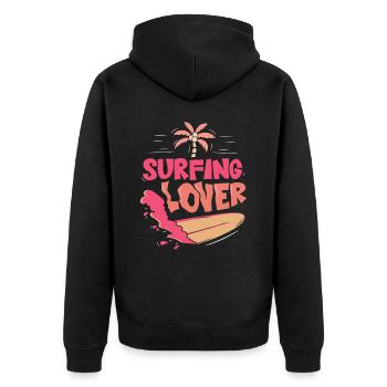 Amateurs de surf Surf surf Surf Surfer - Veste à capuche bio Premium Unisexe - noir - Dos - Nico (187cm)
