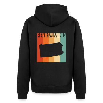 Beauté de Pennsylvanie cadeau - Veste à capuche bio Premium Unisexe - noir - Dos - Nico (187cm)