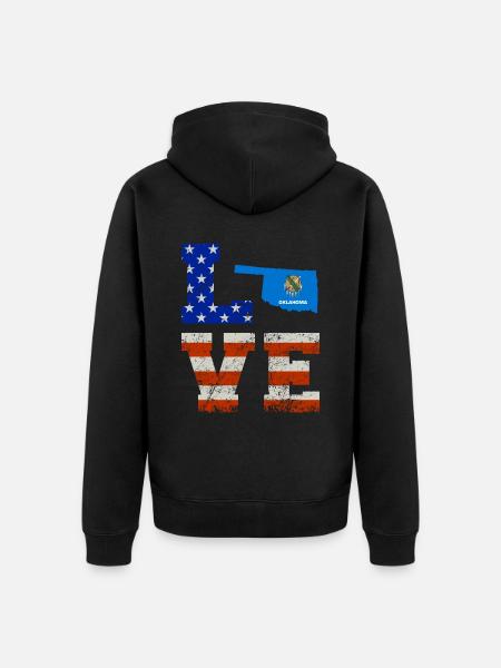 Dear oklahoma gift - Unisex Premium Organic Zip Hoodie - black