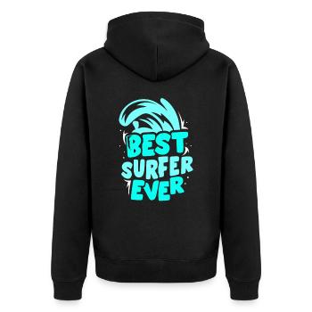 Meilleur surfeur de tous les temps Surfing Surfing - Veste à capuche bio Premium Unisexe - noir - Dos - Nico (187cm)