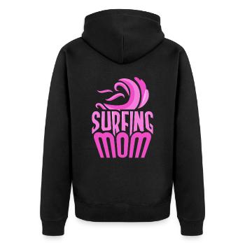 Surf Mama Surf Surfer Planche de surf - Veste à capuche bio Premium Unisexe - noir - Dos - Nico (187cm)