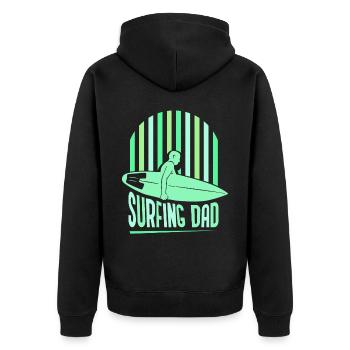 Surfender Vater Surfing Surfbrett Surfer Surfen - Unisex Premium Bio Zip Hoodie - Schwarz - Hinten - Nico (187cm)