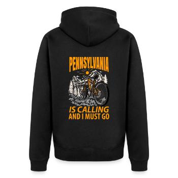 Cadeau aventureux en Pennsylvanie - Veste à capuche bio Premium Unisexe - noir - Dos - Nico (187cm)