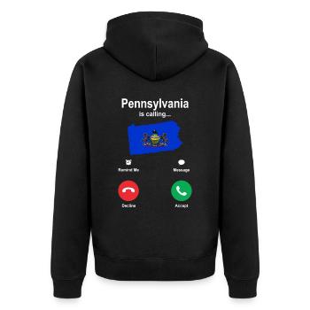 Visitez Pennsylvania Gift - Veste à capuche bio Premium Unisexe - noir - Dos - Nico (187cm)