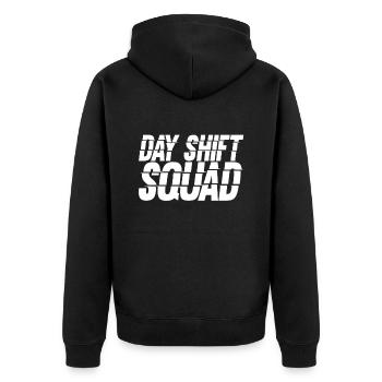 Day Shift Team Shift Work Shift Work - Unisex Premium Organic Zip Hoodie - black - Back - Nico (187cm)