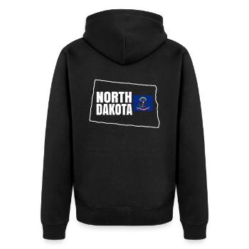 Cadeau à la maison du Dakota du Nord - Veste à capuche bio Premium Unisexe - noir - Dos - Nico (187cm)